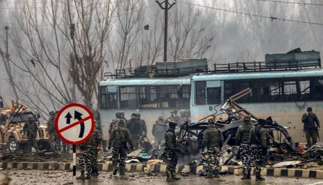 Lathepora: Security personnel carry out the rescue and relief works at the site of suicide bomb attack at Lathepora Awantipora in Pulwama district of south Kashmir, Thursday, February 14, 2019. At least 30 CRPF jawans were killed and dozens other injured when a CRPF convoy was attacked. (PTI Photo/S Irfan) (PTI2_14_2019_000167B) (PTI) Lathepora: Security personnel carry out the rescue and relief works at the site of suicide bomb attack at Lathepora Awantipora in Pulwama district of south Kashmir, Thursday, February 14, 2019. At least 30 CRPF jawans were killed and dozens other injured when a CRPF convoy was attacked. (PTI Photo/S Irfan) (PTI2_14_2019_000167B) (PTI)