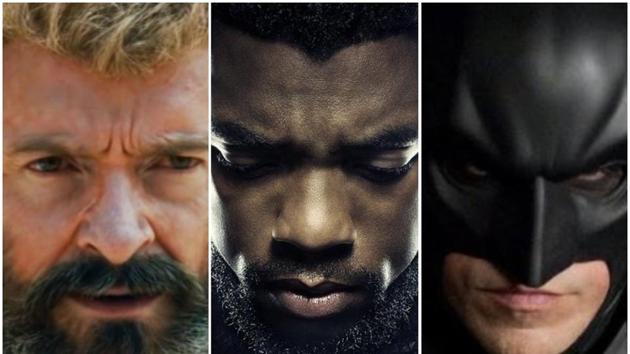 Hugh Jackman as Wolverine, Chadwick Boseman as T’Challa and Christian Bale as Batman. Hugh Jackman as Wolverine, Chadwick Boseman as T’Challa and Christian Bale as Batman.