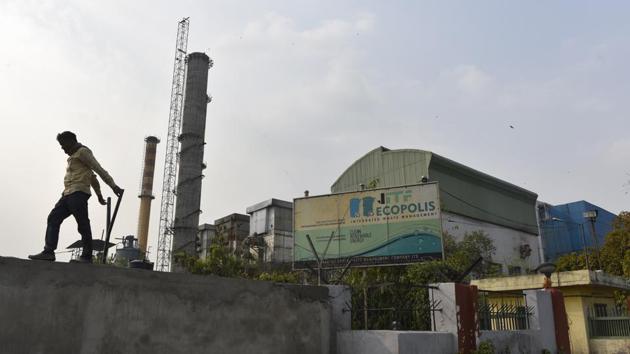 The SDMC waste power plant, at Okhla, in New Delhi.(Sanchit Khanna/HT PHOTO)