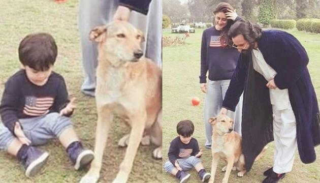 Kareena Kapoor, Saif Ali Khan play with son Taimur in a park. Kareena Kapoor, Saif Ali Khan play with son Taimur in a park.