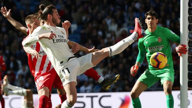 Real Madrid's Gareth Bale in action with Girona's Raul Garcia Carnero.(REUTERS)