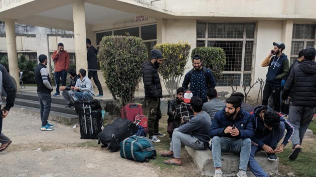 Some Kashmiri students of Maharishi Markendeshwar University near Ambala were asked to vacate their rented accommodations following the terror attack at CRPF convoy in Pulwama.(HT Photo)
