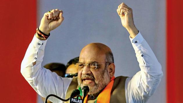 Jaipur: BJP president Amit Shah addresses a party meeting in Jaipur, Monday, Feb 18, 2019. (PTI) Jaipur: BJP president Amit Shah addresses a party meeting in Jaipur, Monday, Feb 18, 2019. (PTI)