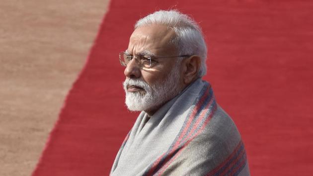 Prime Minister Narendra Modi said the time for talks were over and the world needed to act on terrorism now, days after the Pulwama attack which killed 40 CRPF personnel. “Hesitating from taking actions against terrorists is also kind of encouraging terrorism. Being a part of G20 countries, it’s also important that we implement 11-point agenda of Hamburg Leaders Statement.” he said. (Sanjeev Verma / HT Photo)