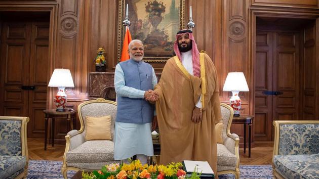 Saudi Arabia's Crown Prince Mohammed bin Salman shakes hands with India's Prime Minister Narendra Modi in Buenos Aires, 2018. The two countries are now moving beyond the traditional buyer-seller relationship as is best exemplified by the joint venture for $44 billion worth Ratnagiri refinery and petro-chemical project . (REUTERS) Saudi Arabia's Crown Prince Mohammed bin Salman shakes hands with India's Prime Minister Narendra Modi in Buenos Aires, 2018. The two countries are now moving beyond the traditional buyer-seller relationship as is best exemplified by the joint venture for $44 billion worth Ratnagiri refinery and petro-chemical project . (REUTERS)
