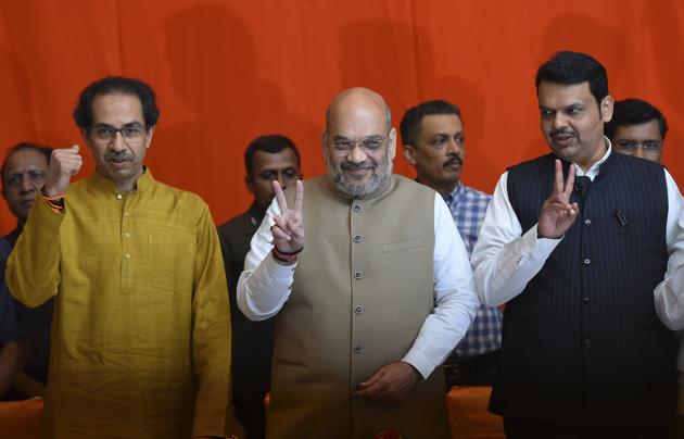 A day after the two parties announced their electoral alliance, several leaders in both the camps were still surprised over the speed at which the pact was sealed(Vijayanand Gupta/HT Photo)