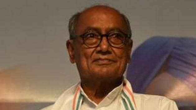Senior Congress leader Digvijaya Singh at party headquarters in Bhopal, Madhya Pradesh.(Mujeeb Faruqui/HT photo) Senior Congress leader Digvijaya Singh at party headquarters in Bhopal, Madhya Pradesh.(Mujeeb Faruqui/HT photo)