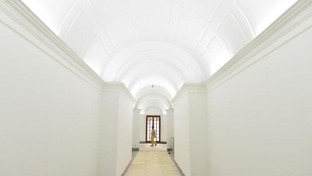 Over the years, especially after the new wing became functional in 2009, many permanent exhibitions—NGMA has a collection of 18,000 works obtained through purchase, permanent loans and gifts —were shifted to the new wing, and the most rooms on the first floor became storage for the reserve collection. (Sanchit Khanna / HT Photo)
