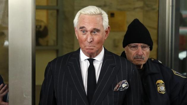 Roger Stone, a key ally of President Donald Trump and subject of a limited gag order in his ongoing trial, apologized to a federal court in Washington for a photo he put on Instagram of the judge presiding over his criminal case. (AP) Roger Stone, a key ally of President Donald Trump and subject of a limited gag order in his ongoing trial, apologized to a federal court in Washington for a photo he put on Instagram of the judge presiding over his criminal case. (AP)