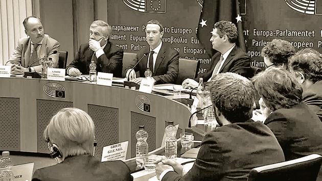 Facebook CEO Mark Zuckerberg answers questions about the improper use of users’ data by a political consultancy, at the European Parliament, Brussels, May 22, 2018.(Reuters File)