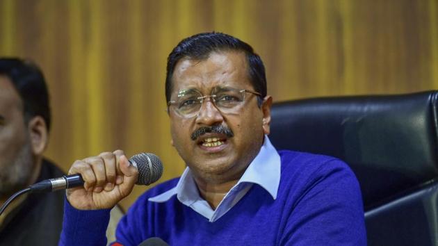 **EDS NOTE, RPT WITH CAPTION CORRECTION** New Delhi: Delhi Chief Minister Arvind Kejriwal addresses a press conference after Supreme Court's verdict, in New Delhi, Thursday, Feb. 14, 2019. (PTI Photo/Arun Sharma) (PTI2_14_2019_000033A)(AP)