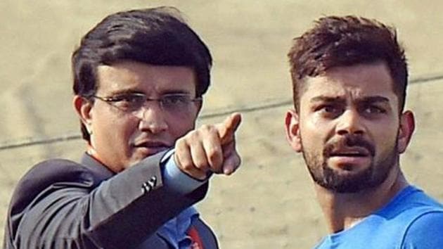 File image of former India captain Sourav Ganguly and current India skipper Virat Kohli.(PTI)