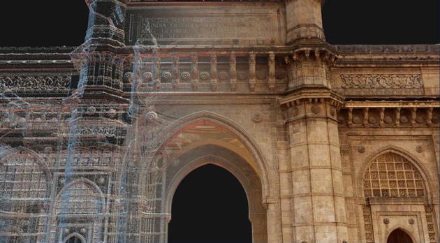 A composite 3D image of the Gateway of India, created by American non-profit CyArk. A composite 3D image of the Gateway of India, created by American non-profit CyArk.