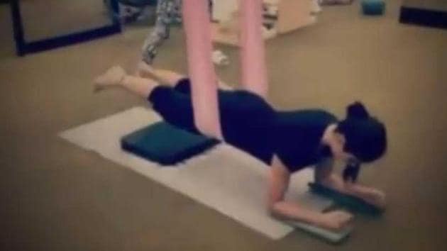 Katrina Kaif during a workout session. Katrina Kaif during a workout session.