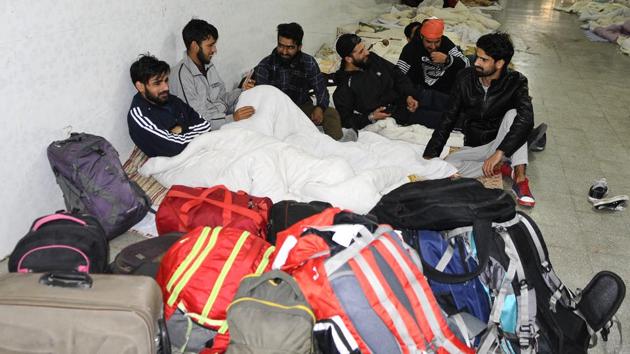 Kashmiri students from Dehradun, Ambala, Banur and Mohali going back to Kashmir with help of Khalsa Aid at Phase 3B1 Gurudwara in Mohali on Tuesday February 19, 2019. (Anil Dayal/ HT) Kashmiri students from Dehradun, Ambala, Banur and Mohali going back to Kashmir with help of Khalsa Aid at Phase 3B1 Gurudwara in Mohali on Tuesday February 19, 2019. (Anil Dayal/ HT)