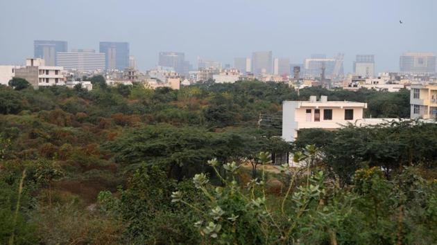Aravali Biodiversity Park at MG road near Guru Dronacharya Metro station, in Gurugram (HT File) Aravali Biodiversity Park at MG road near Guru Dronacharya Metro station, in Gurugram (HT File)