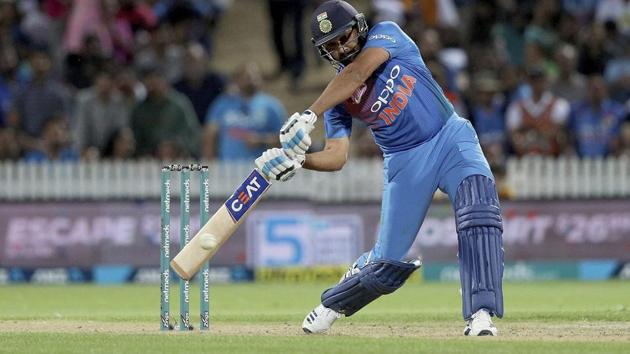 Rohit Sharma bats against New Zealand during their T20I encounter.(AP) Rohit Sharma bats against New Zealand during their T20I encounter.(AP)