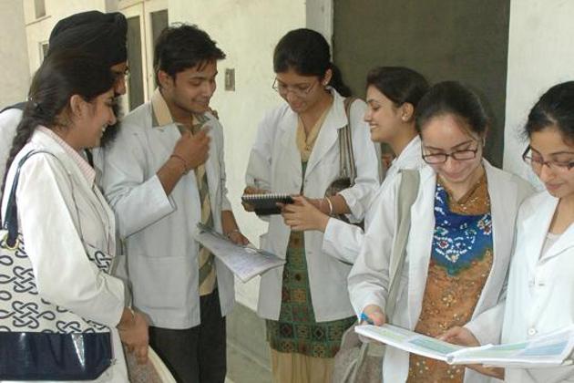 Patiala, India-29 May 2017:::: Govt Medical students in college campus in Patiala.HT File Photo.