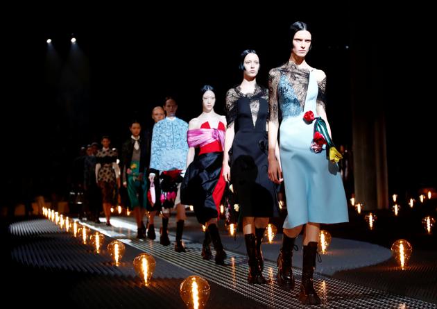Models present creations by Prada during the Milan Fashion Week in Milan, Italy February 21, 2019. REUTERS/Alessandro Garofalo (REUTERS) Models present creations by Prada during the Milan Fashion Week in Milan, Italy February 21, 2019. REUTERS/Alessandro Garofalo (REUTERS)
