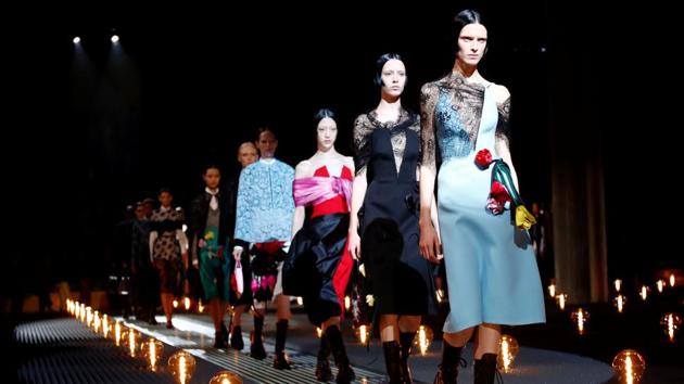 Prada contrasts two sides of romance at Milan Fashion Week Fall/Winter ...