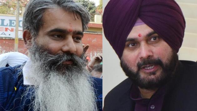 Bharat Bhushan Ashu and Navjot Singh Sidhu(HT File)