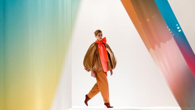 Models present creations during the Roksanda catwalk show at London Fashion Week Women’s A/W19 in London, England. (Henry Nicholls / REUTERS)