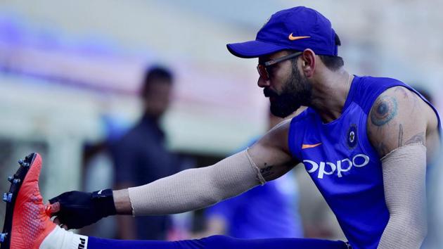 Virat Kohli attends a practice session. (PTI) Virat Kohli attends a practice session. (PTI)