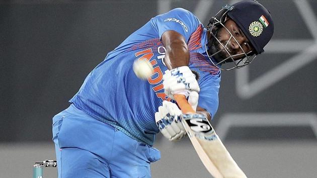 Rishabh Pant bats during their T20 cricket international match against New Zealand at Eden Park in Auckland. (AP) Rishabh Pant bats during their T20 cricket international match against New Zealand at Eden Park in Auckland. (AP)
