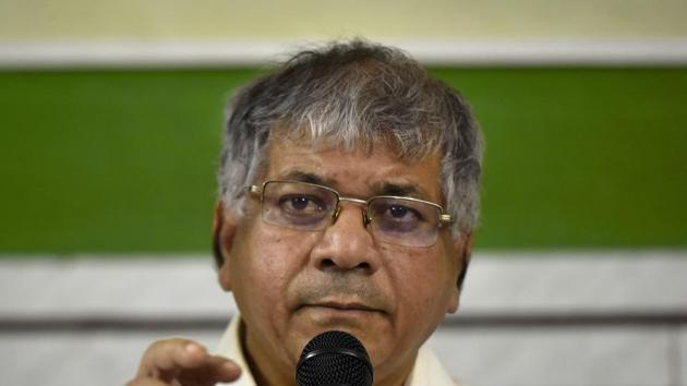 The rally assumes significance as Ambedkar, who is being wooed by the Congress-NCP to come on board their opposition alliance, may announce that he will not be a part of it (Anshuman Poyrekar/HT Photo) The rally assumes significance as Ambedkar, who is being wooed by the Congress-NCP to come on board their opposition alliance, may announce that he will not be a part of it (Anshuman Poyrekar/HT Photo)