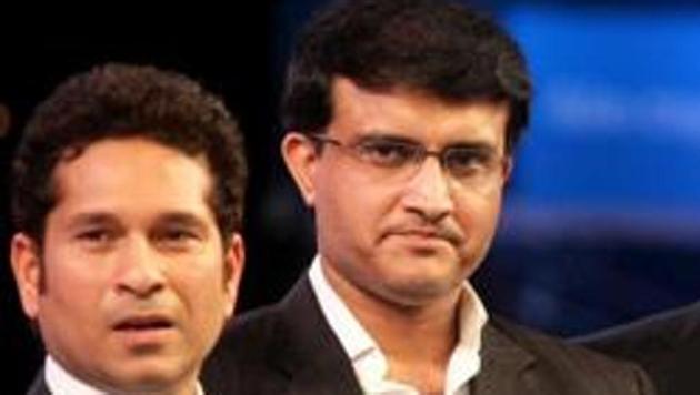 A file photo of Sachin Tendulkar and Sourav Ganguly.(PTI)