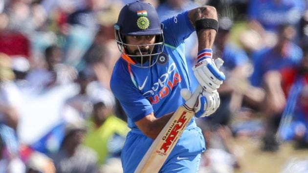 Virat Kohli plays during the second one day international between India and New Zealand.(AP)