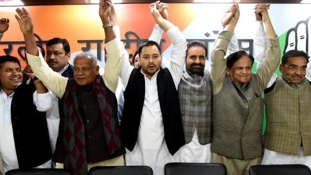 The Grand Alliance was formed in December 2018. AICC in-charge of Bihar, Shaktisinh Gohil has said that the talks over allocation of seats for the upcoming Lok Sabha elections might begin in the first or second week of March. (HT File Photo) The Grand Alliance was formed in December 2018. AICC in-charge of Bihar, Shaktisinh Gohil has said that the talks over allocation of seats for the upcoming Lok Sabha elections might begin in the first or second week of March. (HT File Photo)