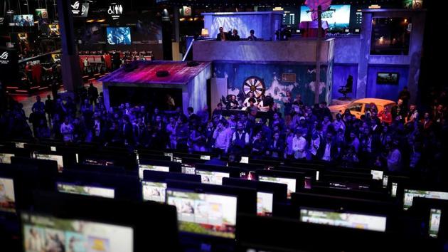 The PlayerUnknown's Battlegrounds (PUBG) booth is shown at the Paris Games Week (PGW). Developed by South Korean company Bluehole, PUBG encourages strategy and procedure(REUTERS)
