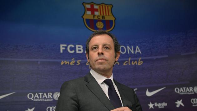 File photo of former Barcelona president Sandro Rosell.(AP) File photo of former Barcelona president Sandro Rosell.(AP)