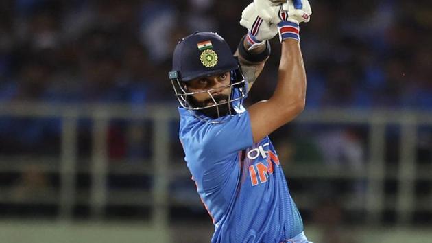 India's Virat Kohli bats during the first T20I against Australia. (AP) India's Virat Kohli bats during the first T20I against Australia. (AP)