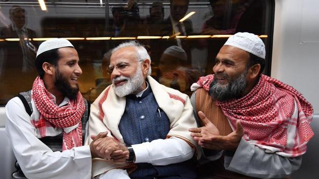 Prime Minister Narendra Modi took the Delhi Metro from Khan market station to travel to a ISKCON temple event in south Delhi.