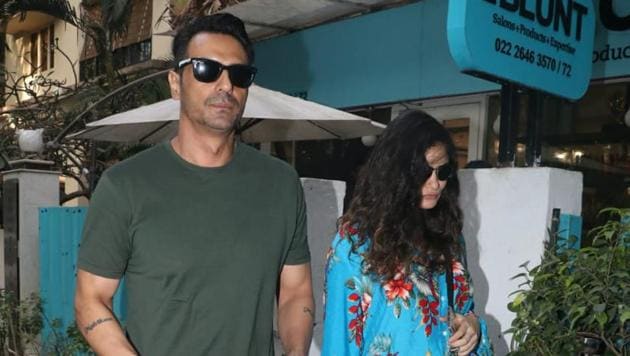 Arjun Rampal with girlfriend Gabriella Demetriades.(Varinder Chawla)