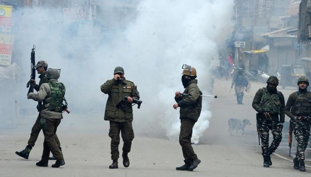 Clashes erupt as Indian National Investigation Agency (NIA) launch a raid at the Kashmiri separatist leader Mohammad Yasin Malik's residence in Srinagar's Maisuma area on February 26, 2019. Image for representation. (AFP photo) Clashes erupt as Indian National Investigation Agency (NIA) launch a raid at the Kashmiri separatist leader Mohammad Yasin Malik's residence in Srinagar's Maisuma area on February 26, 2019. Image for representation. (AFP photo)