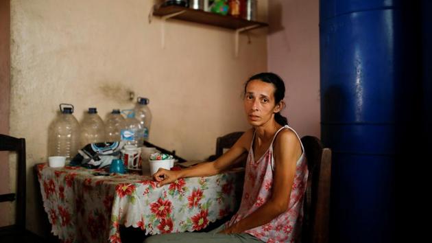 Yaneidi Guzman poses for a picture at her home in Caracas, Venezuela. Guzman has lost a third of her weight over the past three years as Venezuela’s economic collapse made food unaffordable and she now hopes the opposition will succeed in bringing urgently needed foreign aid to the South American country. (Carlos Garcia Rawlins / REUTERS) Yaneidi Guzman poses for a picture at her home in Caracas, Venezuela. Guzman has lost a third of her weight over the past three years as Venezuela’s economic collapse made food unaffordable and she now hopes the opposition will succeed in bringing urgently needed foreign aid to the South American country. (Carlos Garcia Rawlins / REUTERS)
