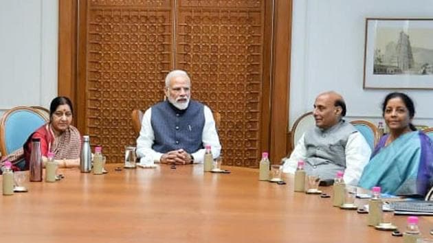 Prime Minister Narendra Modi chairs a meeting of Cabinet Committee on Security in New Delhi on Monday, to take stock of the situation after the air strikes on Pakistan Occupied Kashmir (PoK).(ANI photo)