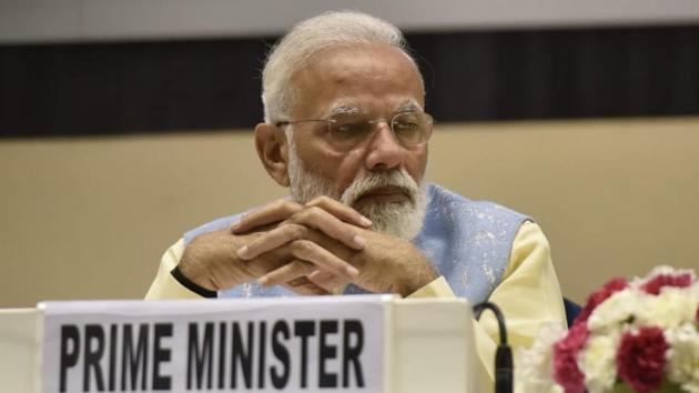Prime Minister Narendra Modi at a function in New Delhi’s Vigyan Bhawan on Wednesday. (HT photo: Mohd Zakir) Prime Minister Narendra Modi at a function in New Delhi’s Vigyan Bhawan on Wednesday. (HT photo: Mohd Zakir)