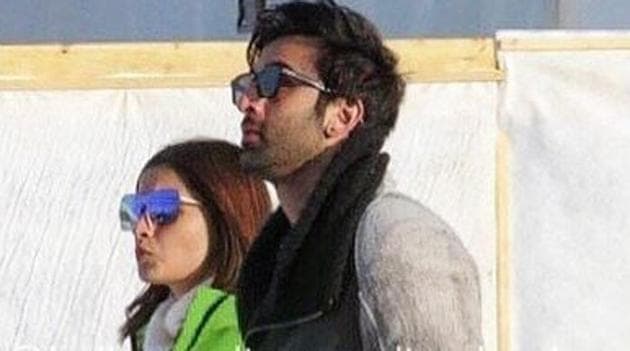 Alia Bhatt and Ranbir Kapoor at Akash Ambani’s pre-wedding celebrations in Switzerland.(Instagram)