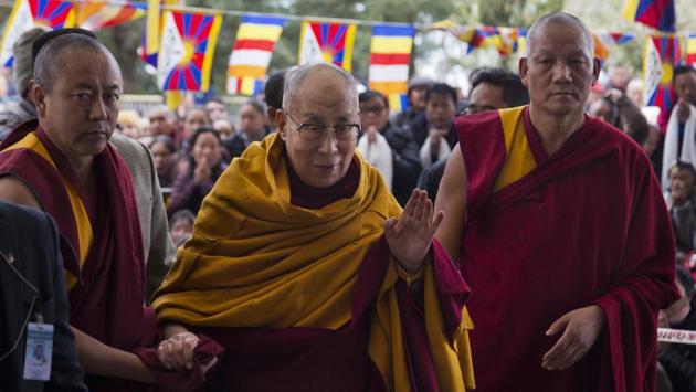 Hundreds of Tibetans gathered at the Tsuglakhang temple in Dharamshala with ceremonial offerings to pray for Buddhist spiritual leader the Dalai Lama’s longevity. (Ashwini Bhatia / AP) Hundreds of Tibetans gathered at the Tsuglakhang temple in Dharamshala with ceremonial offerings to pray for Buddhist spiritual leader the Dalai Lama’s longevity. (Ashwini Bhatia / AP)