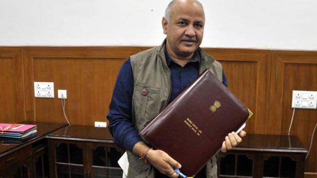 Presenting the last budget of the Aam Aadmi Party (AAP) government until assembly elections next year, Delhi finance minister Manish Sisodia on Tuesday went back to his party’s 70-point manifesto giving an account of the promises fulfilled. (ANI) Presenting the last budget of the Aam Aadmi Party (AAP) government until assembly elections next year, Delhi finance minister Manish Sisodia on Tuesday went back to his party’s 70-point manifesto giving an account of the promises fulfilled. (ANI)
