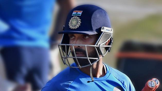 File image of India cricketer Ajinkya Rahane in action during a training session.(PTI)