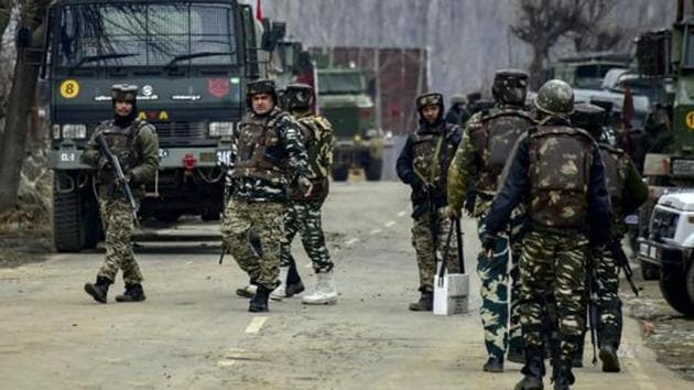 Two Jaish-e-Mohammed terrorists were killed in an encounter in Jammu and Kashmir’s Shopian on Wednesday morning.(AP Photo/Representative image)
