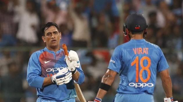 MS Dhoni and Virat Kohli took control of the middle overs (AP)