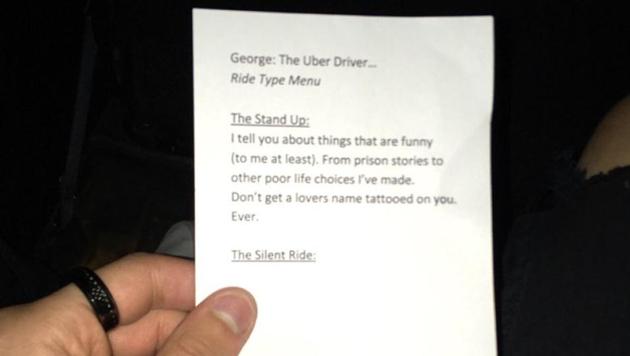 The menu also has options like “The Silent Ride”, “The Creepy Ride” among other. (Twitter/@LuisLovesGoats) The menu also has options like “The Silent Ride”, “The Creepy Ride” among other. (Twitter/@LuisLovesGoats)