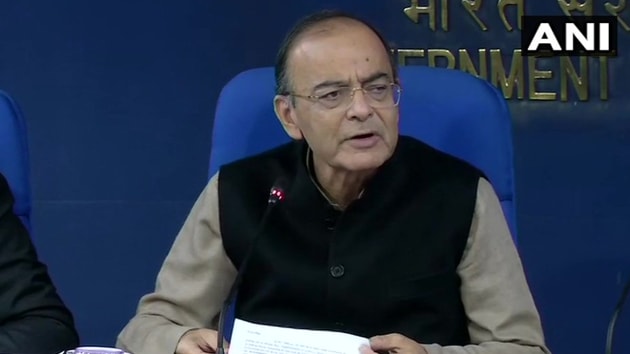 Finance minister Arun Jaitley addresses the media after a cabinet meeting in New Delhi on Thursday. (ANI/Twitter) Finance minister Arun Jaitley addresses the media after a cabinet meeting in New Delhi on Thursday. (ANI/Twitter)