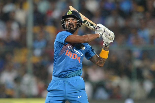 KL Rahul plays a shot during the second T20I against Australia at the M. Chinnaswamy Stadium. (AFP) KL Rahul plays a shot during the second T20I against Australia at the M. Chinnaswamy Stadium. (AFP)